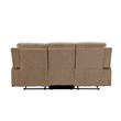Pemberly Row Modern Transitional Microfiber Fabric Sofa in Beige