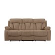 Pemberly Row Modern Transitional Microfiber Fabric Sofa in Beige