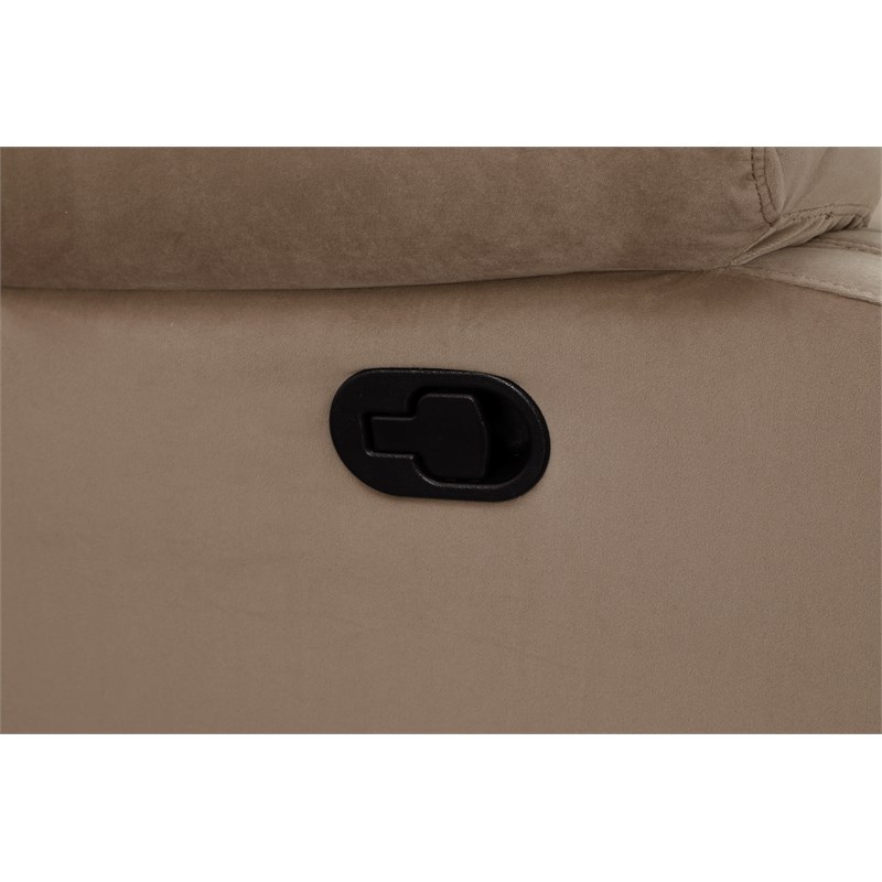 Pemberly Row Modern Transitional Microfiber Fabric Sofa in Beige