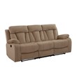 Pemberly Row Modern Transitional Microfiber Fabric Sofa in Beige