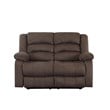 Pemberly Row Transitional Microfiber Fabric Upholstered Loveseat in Brown