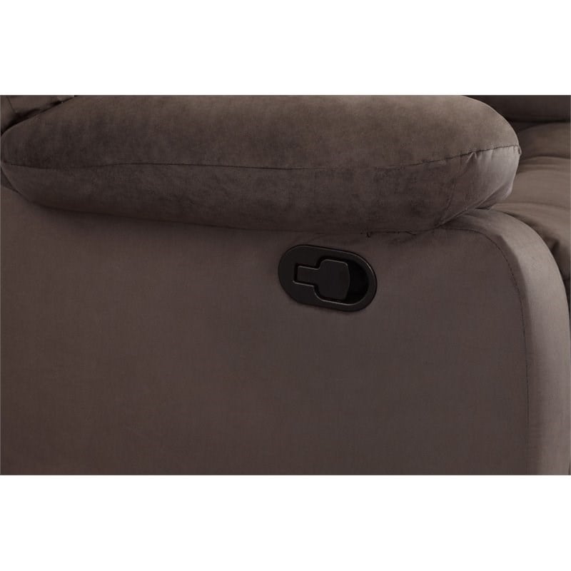 Pemberly Row Transitional Microfiber Fabric Upholstered Loveseat in Brown