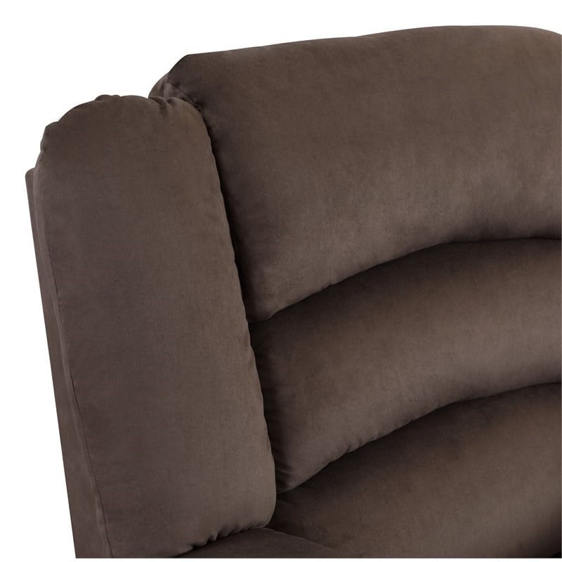 Pemberly Row Transitional Microfiber Fabric Upholstered Loveseat in Brown