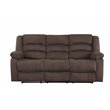 Pemberly Row Transitional Microfiber Fabric Upholstered Sofa in Brown