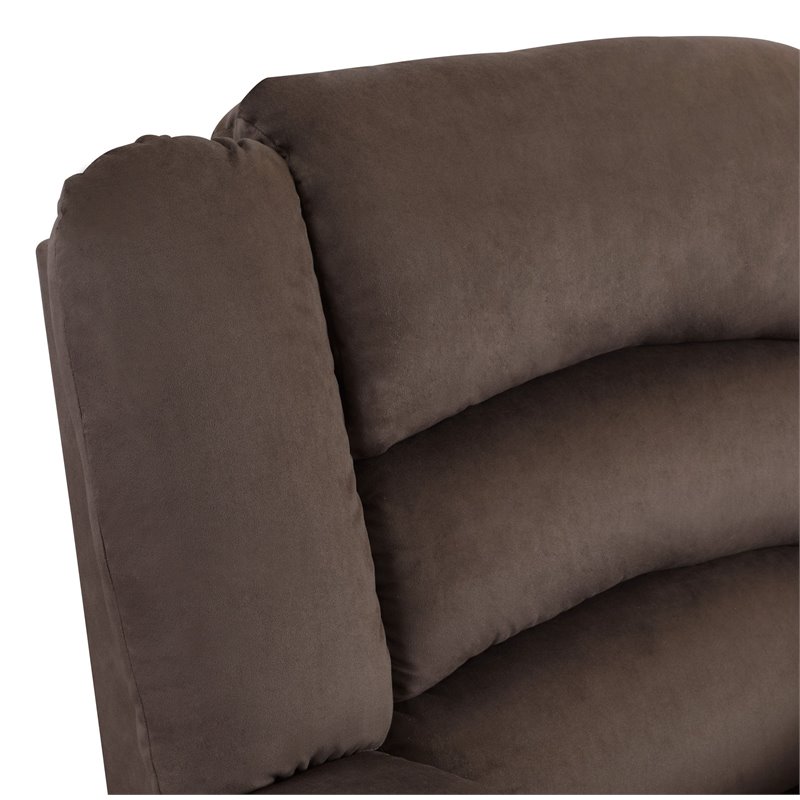 Pemberly Row Transitional Microfiber Fabric Upholstered Sofa in Brown