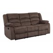 Pemberly Row Transitional Microfiber Fabric Upholstered Sofa in Brown