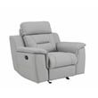 Pemberly Row Contemporary Faux Leather Upholstered Chair in Gray