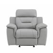 Pemberly Row Contemporary Faux Leather Upholstered Chair in Gray