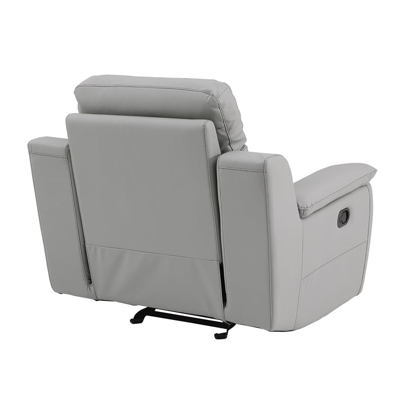 Pemberly Row Contemporary Faux Leather Upholstered Chair in Gray