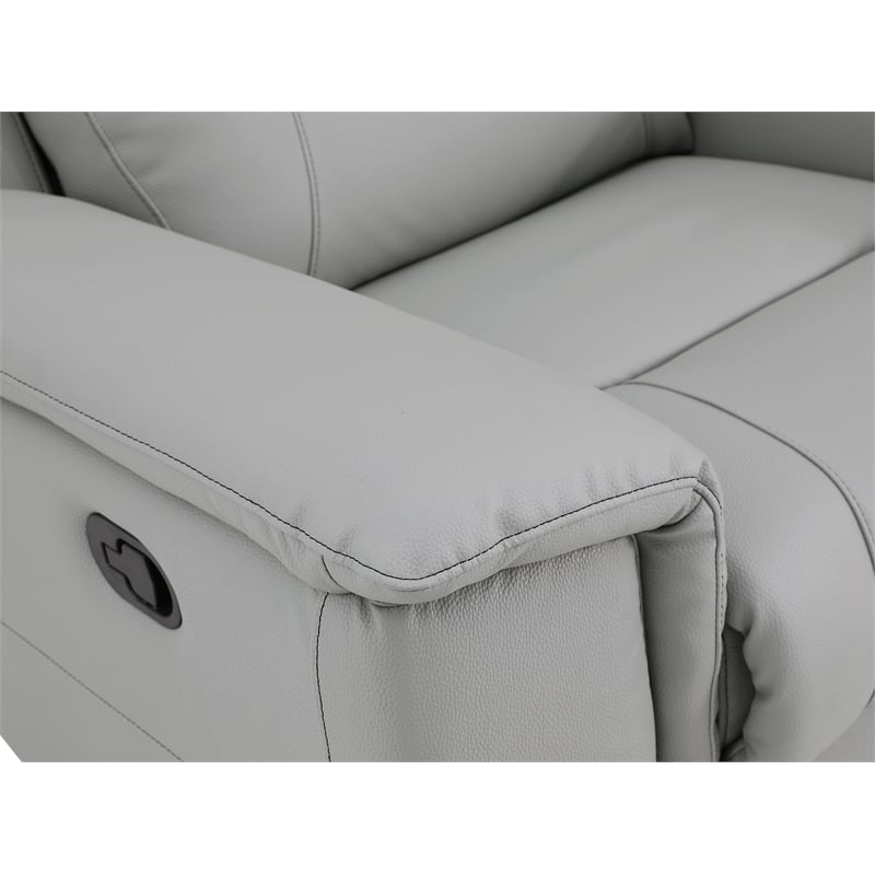 Pemberly Row Contemporary Faux Leather Upholstered Chair in Gray
