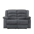 Pemberly Row Transitional Microfiber Fabric Upholstered Loveseat in Gray