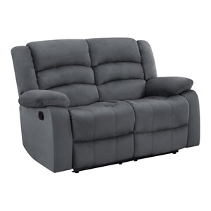 Pemberly Row Transitional Microfiber Fabric Upholstered Loveseat in Gray