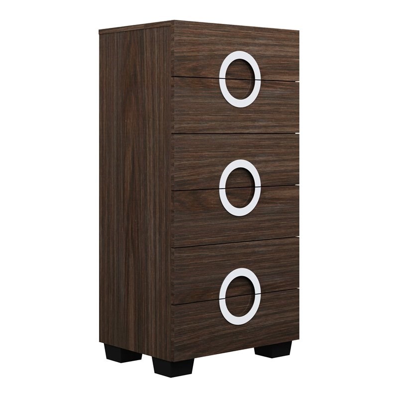 Pemberly Row Modern / Contemporary Lacquer Wood Chest in Black Wenge