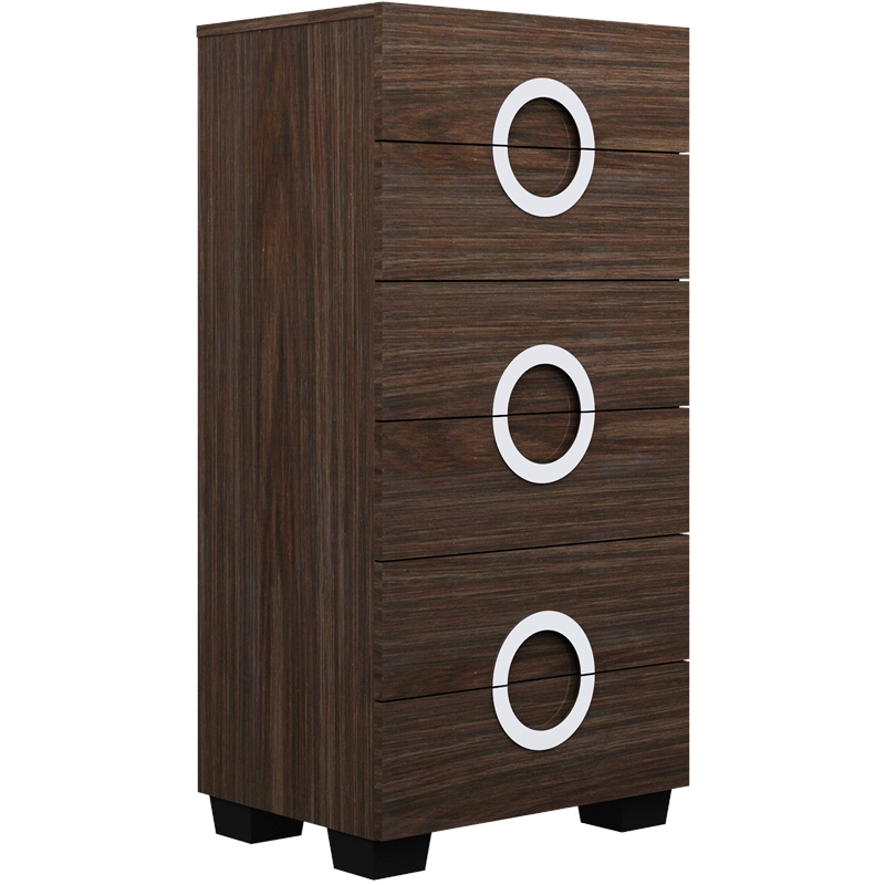 Pemberly Row Contemporary 4-Piece Wood Queen Bedroom Set in Wenge Color