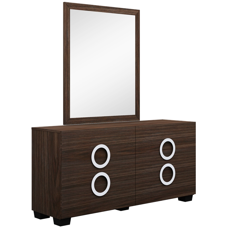 Pemberly Row Contemporary 4-Piece Wood Queen Bedroom Set in Wenge Color