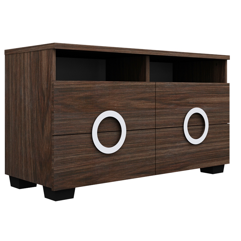Pemberly Row Contemporary 4-Piece Wood Queen Bedroom Set in Wenge Color