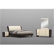 Pemberly Row Contemporary 4-Piece Wood Eastern King Bedroom Set in Beige