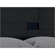 Pemberly Row Modern Lacquer Wood California King Bed in Gloss Black