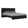 Pemberly Row Contemporary Lacquer Wood Queen Bed in Gloss Black