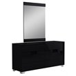 Pemberly Row Contemporary Lacquer Wood Dresser in Gloss Black