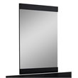 Pemberly Row Contemporary Lacquer Wood Mirror in Gloss Black