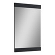 Pemberly Row Contemporary Lacquer Wood Mirror in Gloss Black