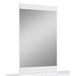 Pemberly Row Contemporary Lacquer Wood Mirror in Gloss White