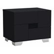 Pemberly Row Contemporary Lacquer Wood Nightstand in Gloss Black