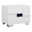 Pemberly Row Contemporary Lacquer Wood Nightstand in Gloss White