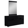 Pemberly Row Contemporary 4-Piece Wood Queen Bedroom Set in Black