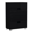 Pemberly Row Contemporary 4-Piece Wood Queen Bedroom Set in Black
