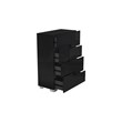 Pemberly Row Contemporary 4-Piece Wood Queen Bedroom Set in Black