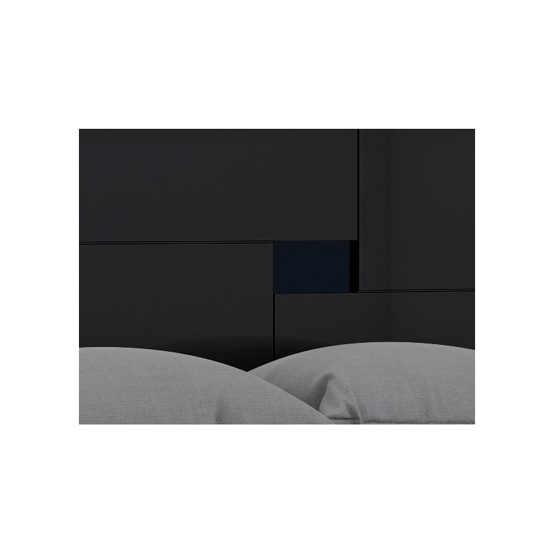 Pemberly Row Contemporary 4-Piece Wood Queen Bedroom Set in Black