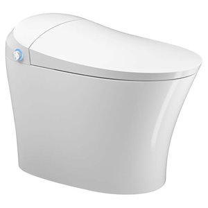 Pemberly Row Simple Plus Model Plastic Smart Toilet in White