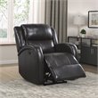Pemberly Row Modern Wood & Faux Leather Power Reclining Chair in Brown