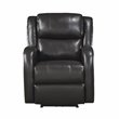 Pemberly Row Modern Wood & Faux Leather Power Reclining Chair in Brown