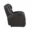 Pemberly Row Modern Wood & Faux Leather Power Reclining Chair in Brown