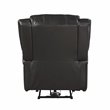 Pemberly Row Modern Wood & Faux Leather Power Reclining Chair in Brown