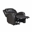 Pemberly Row Modern Wood & Faux Leather Power Reclining Chair in Brown