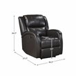 Pemberly Row Modern Wood & Faux Leather Power Reclining Chair in Brown