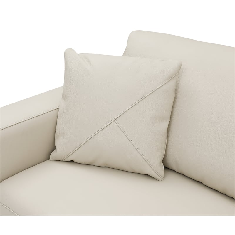 Pemberly Row Transitional Italian Top Grain Leather Sectional