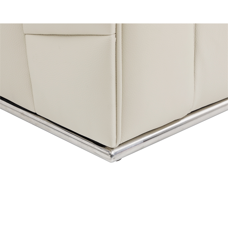 Pemberly Row Transitional Italian Top Grain Leather Sectional