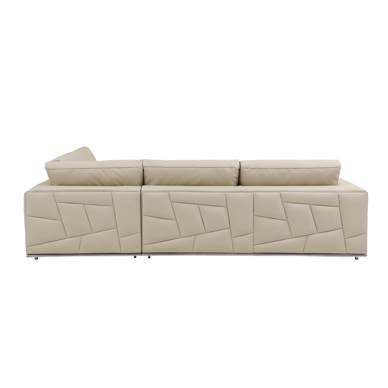 Pemberly Row Transitional Italian Top Grain Leather Sectional