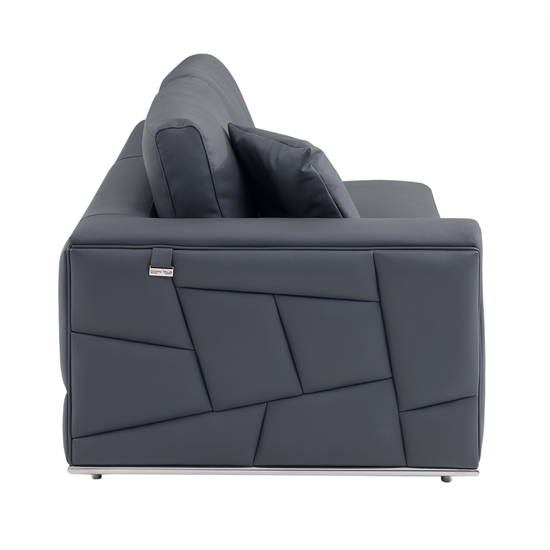 Pemberly Row Transitional Italian Top Grain Leather Sectional