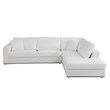 Pemberly Row Transitional Italian Top Grain Leather Sectional