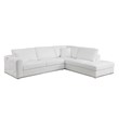 Pemberly Row Transitional Italian Top Grain Leather Sectional