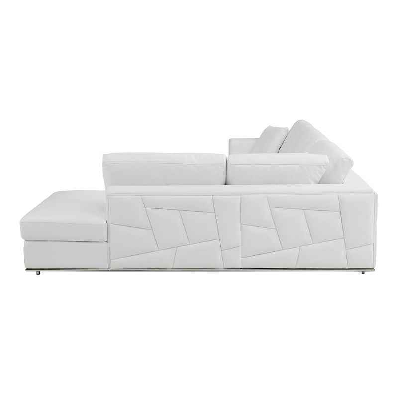 Pemberly Row Transitional Italian Top Grain Leather Sectional