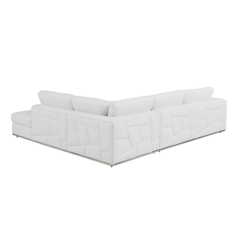 Pemberly Row Transitional Italian Top Grain Leather Sectional