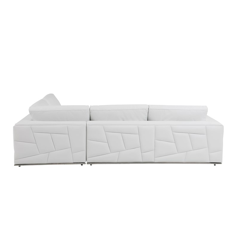 Pemberly Row Transitional Italian Top Grain Leather Sectional