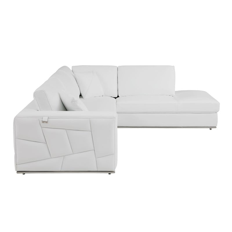 Pemberly Row Transitional Italian Top Grain Leather Sectional